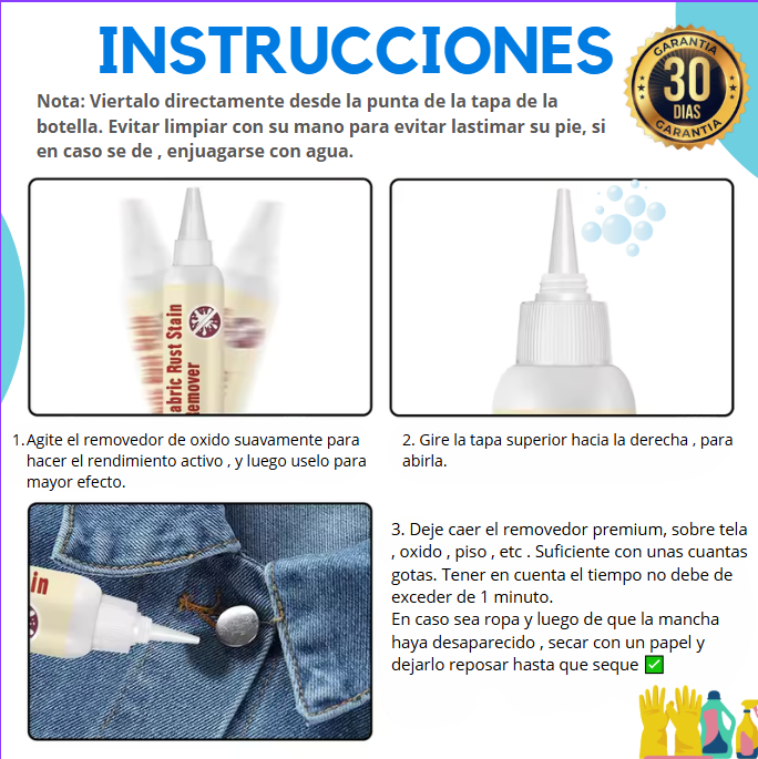 2X1 ELIMINADOR MANCHAS MULTIUSO PREMIUM | Quita oxido y manchas inquitables en segundos